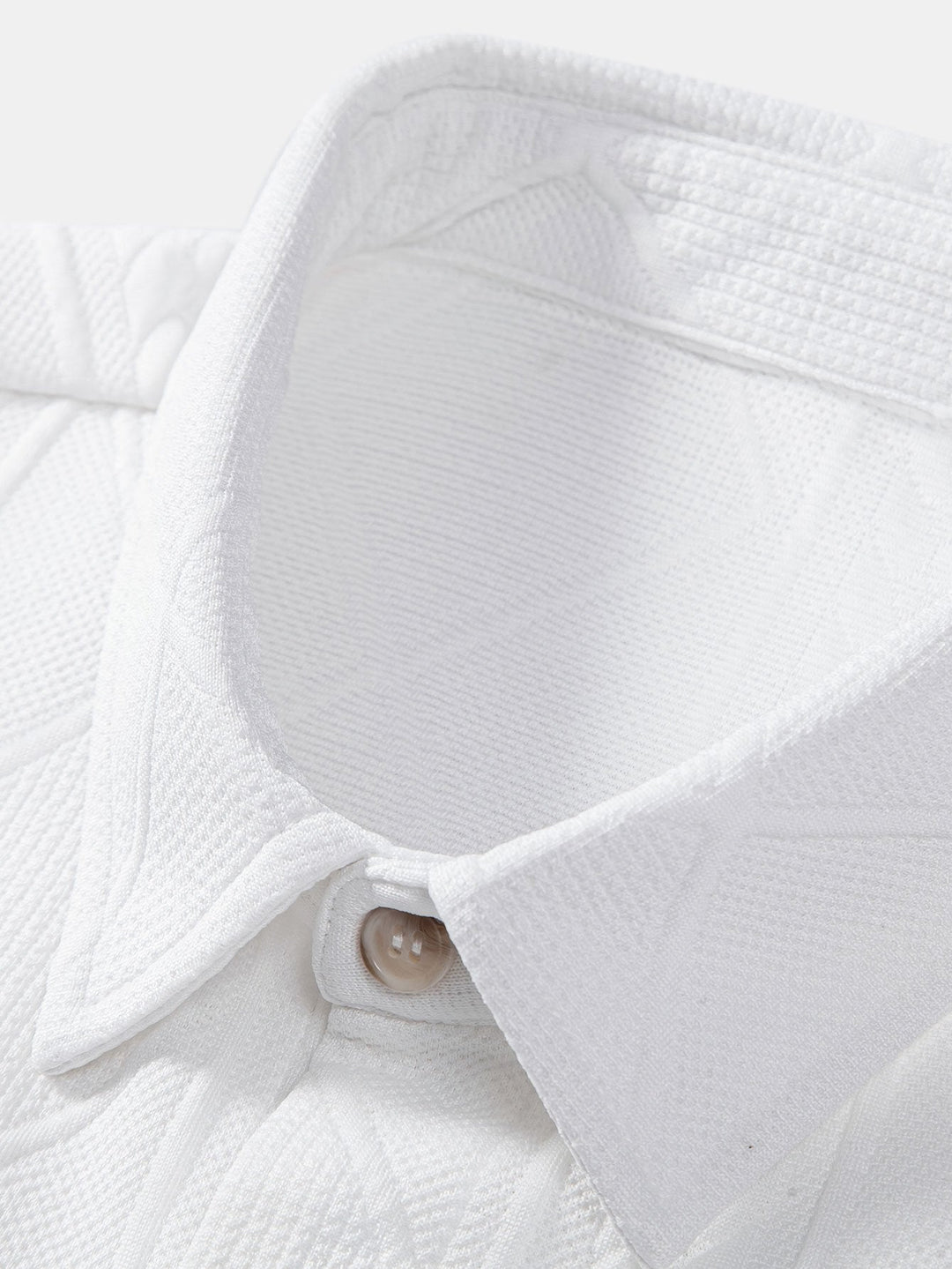 Geometrisch Jacquard Overhemd met Knopen & Shorts