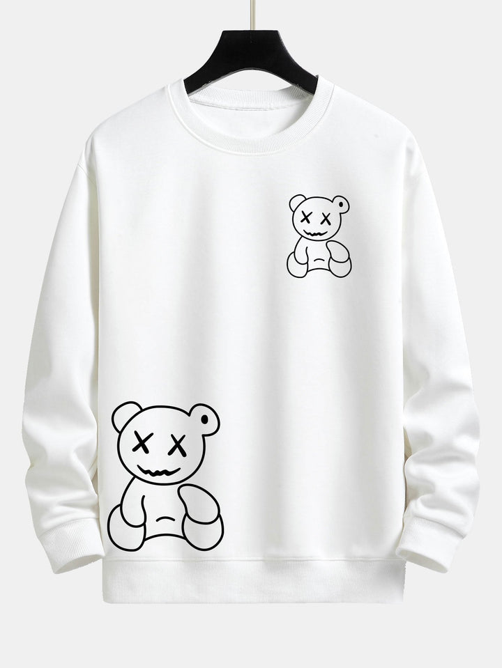 Lijnvormige Berenprint Relax Fit Sweatshirt
