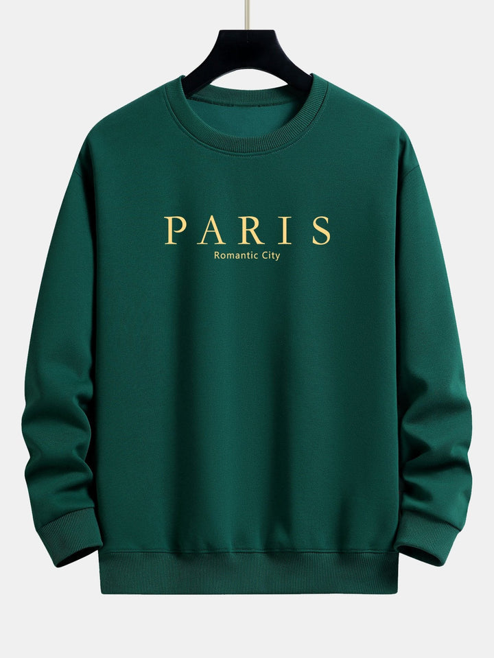 Parijs Slogan Print Relax Fit Sweatshirt & Rechte Pijpen Corduroy Broek