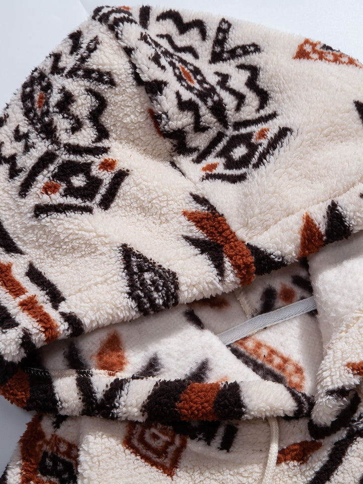 Azteekse Print Teddy Hoodie