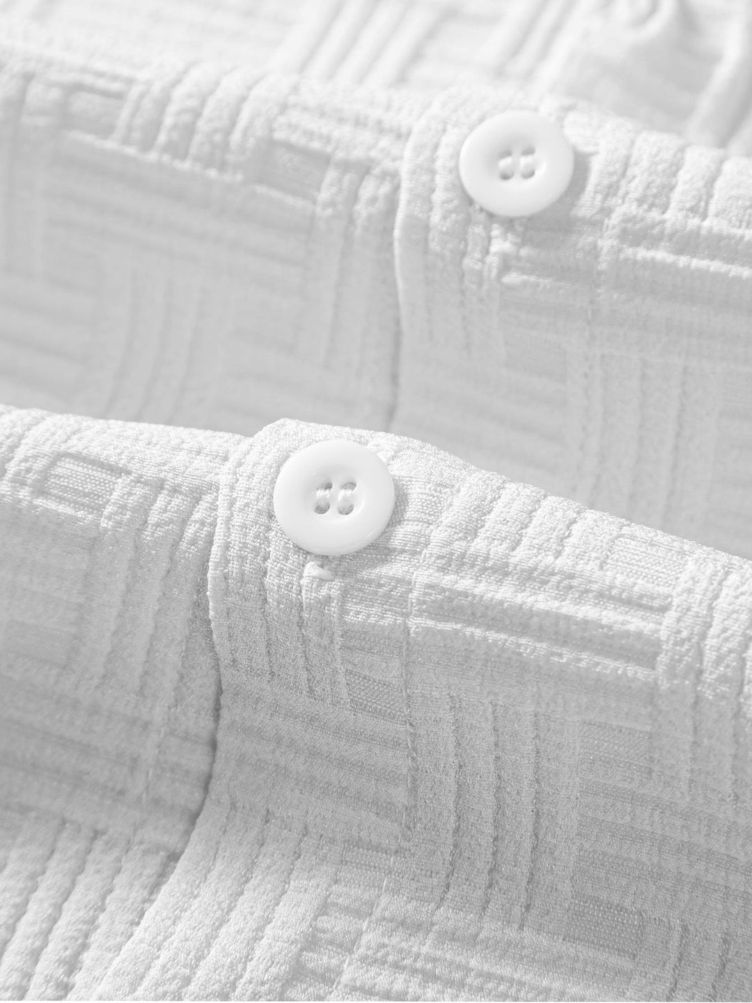 Stripe Jacquard Overhemd met Knopen & Shorts