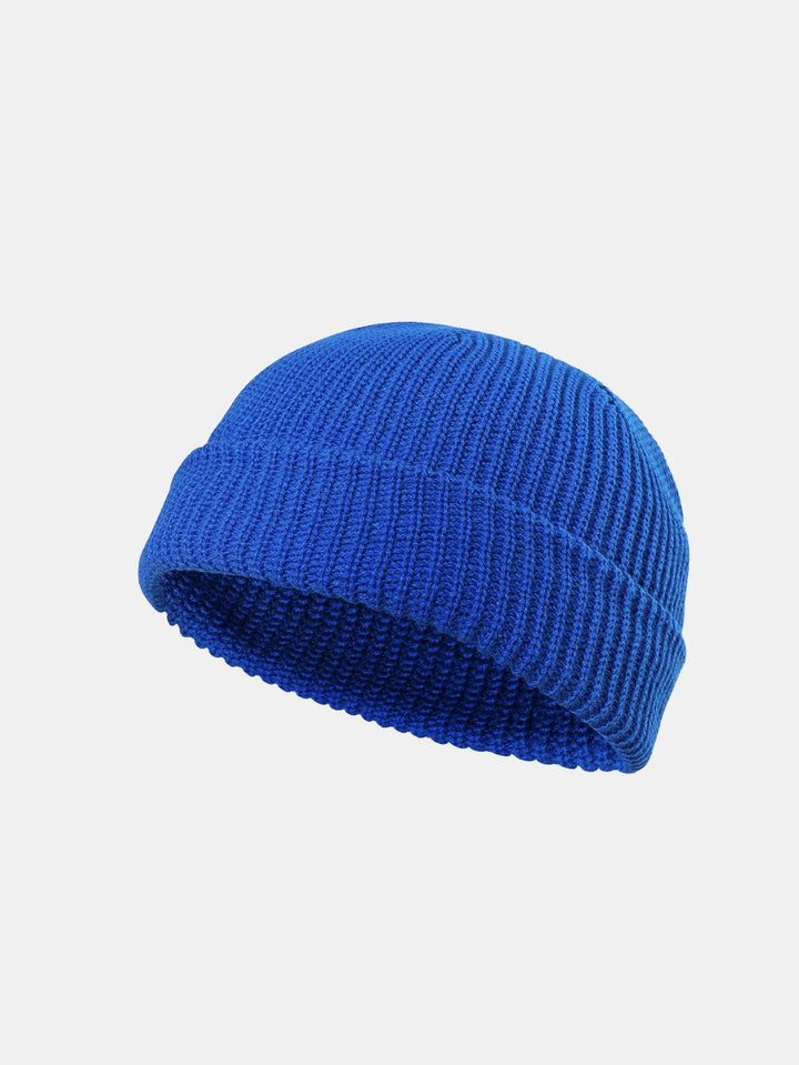 Solid Kleur Warme Korte Gebreide Muts