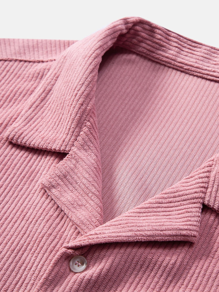 Korte Mouwen Corduroy Cubaanse Shirt & Shorts
