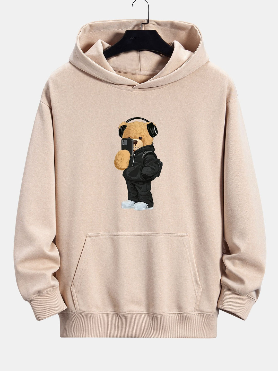 Fashion Bear Foto Print Relax Fit Hoodie & Rechte Pijpen Corduroy Broek