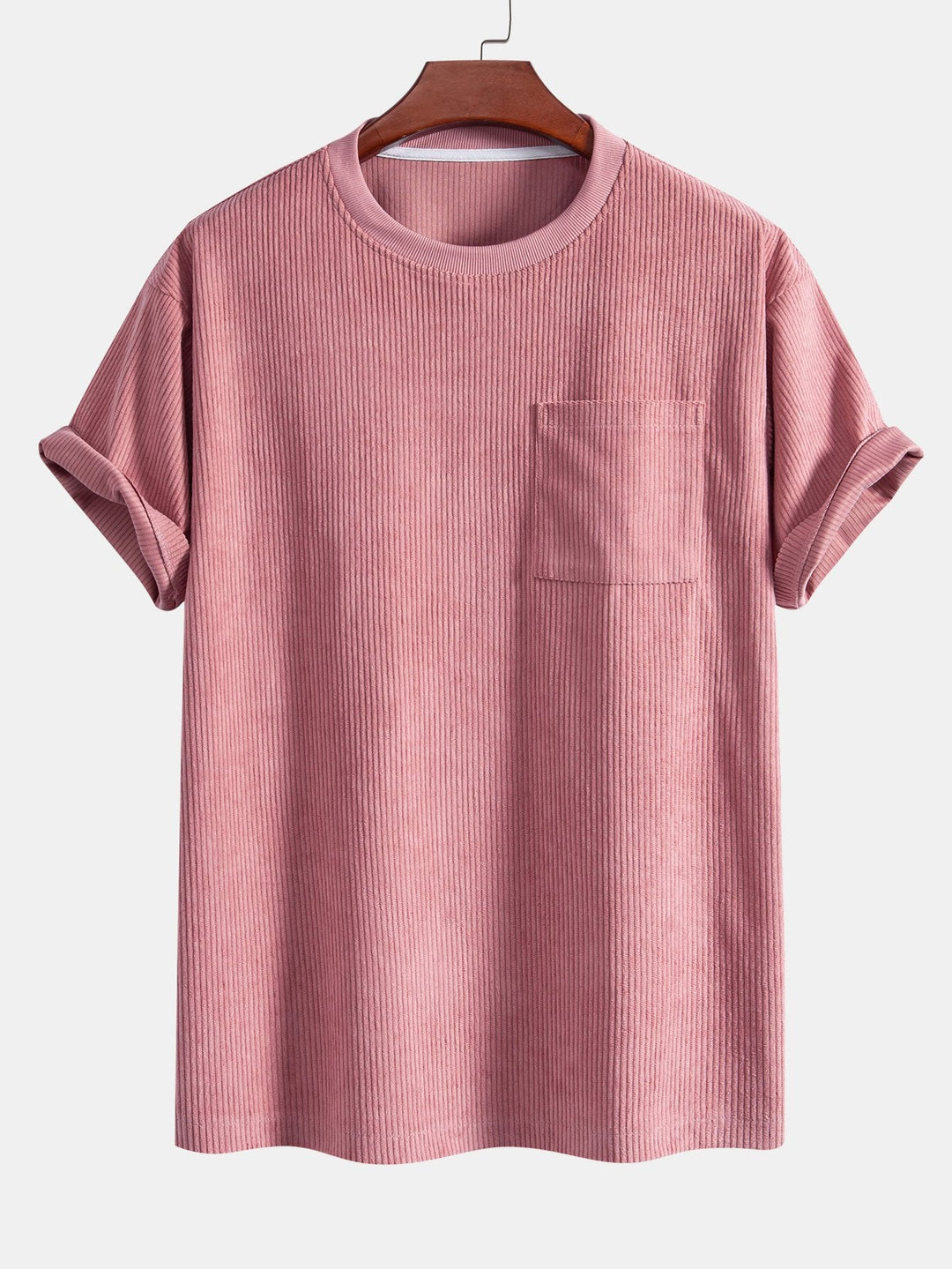 Corduroy Oversized T-shirt With Pocket & Shorts