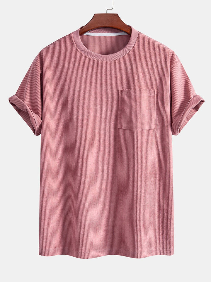 Corduroy Oversized T-shirt With Pocket & Shorts