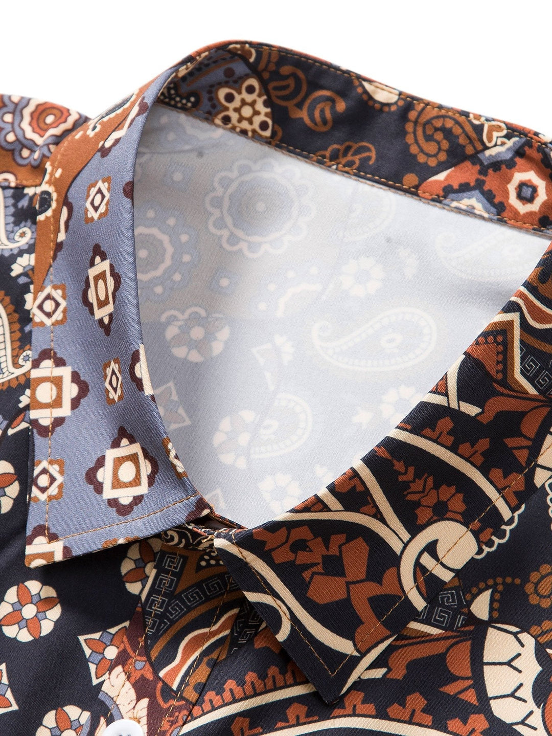 Paisley Patchwork Print Knop-Up Shirt & Shorts