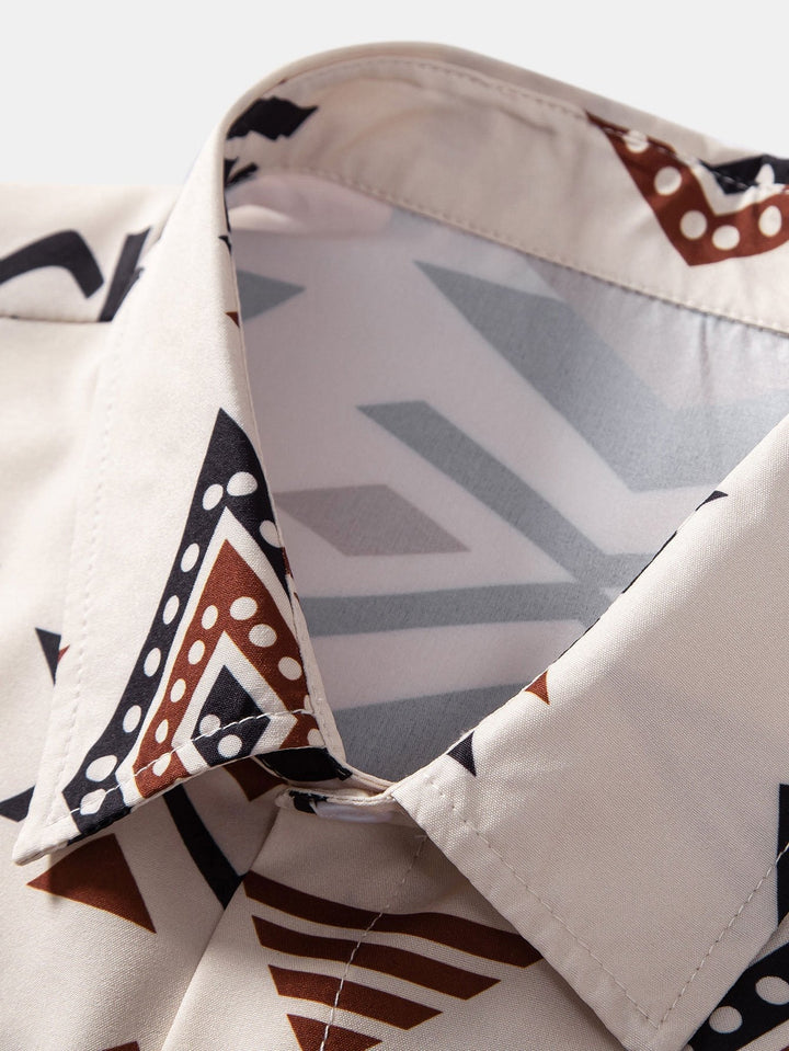 Azteeks Geometrisch Print Shirt & Zwemshorts