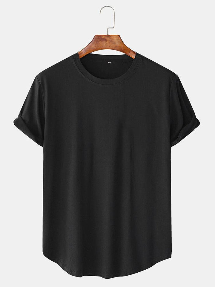Solid Kleur Arc Hem T-Shirt