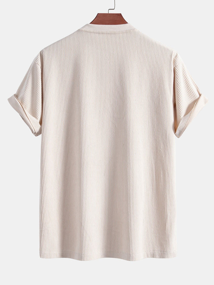 Corduroy Oversized T-shirt With Pocket & Shorts