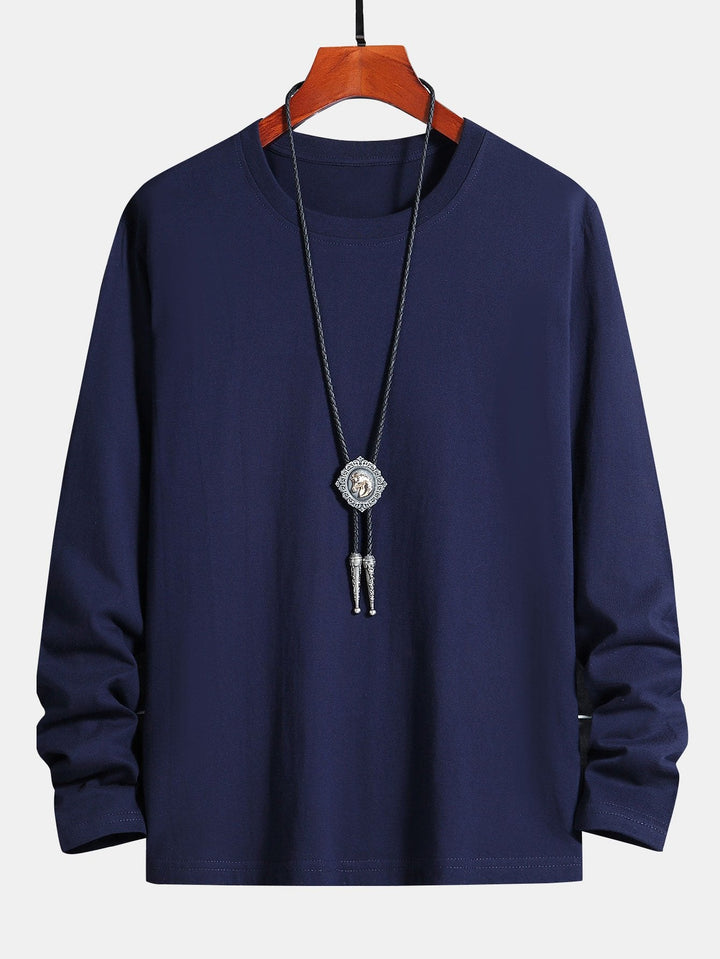 Basis Lange Mouwen Katoenen T-Shirt