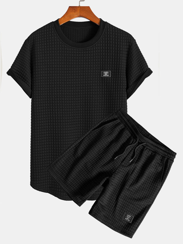 Korte Mouw Wafel Boog Hem T-Shirt & Shorts