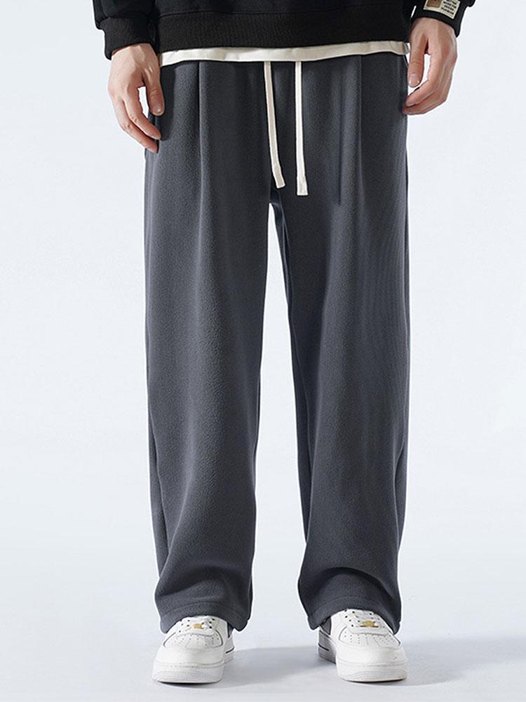 Polar Fleece Loose Fit Rechte Pijpen Broek