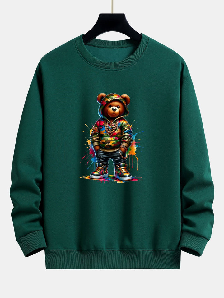 Kleur Splash Ink Camouflage Beerprint Relax Fit Sweatshirt