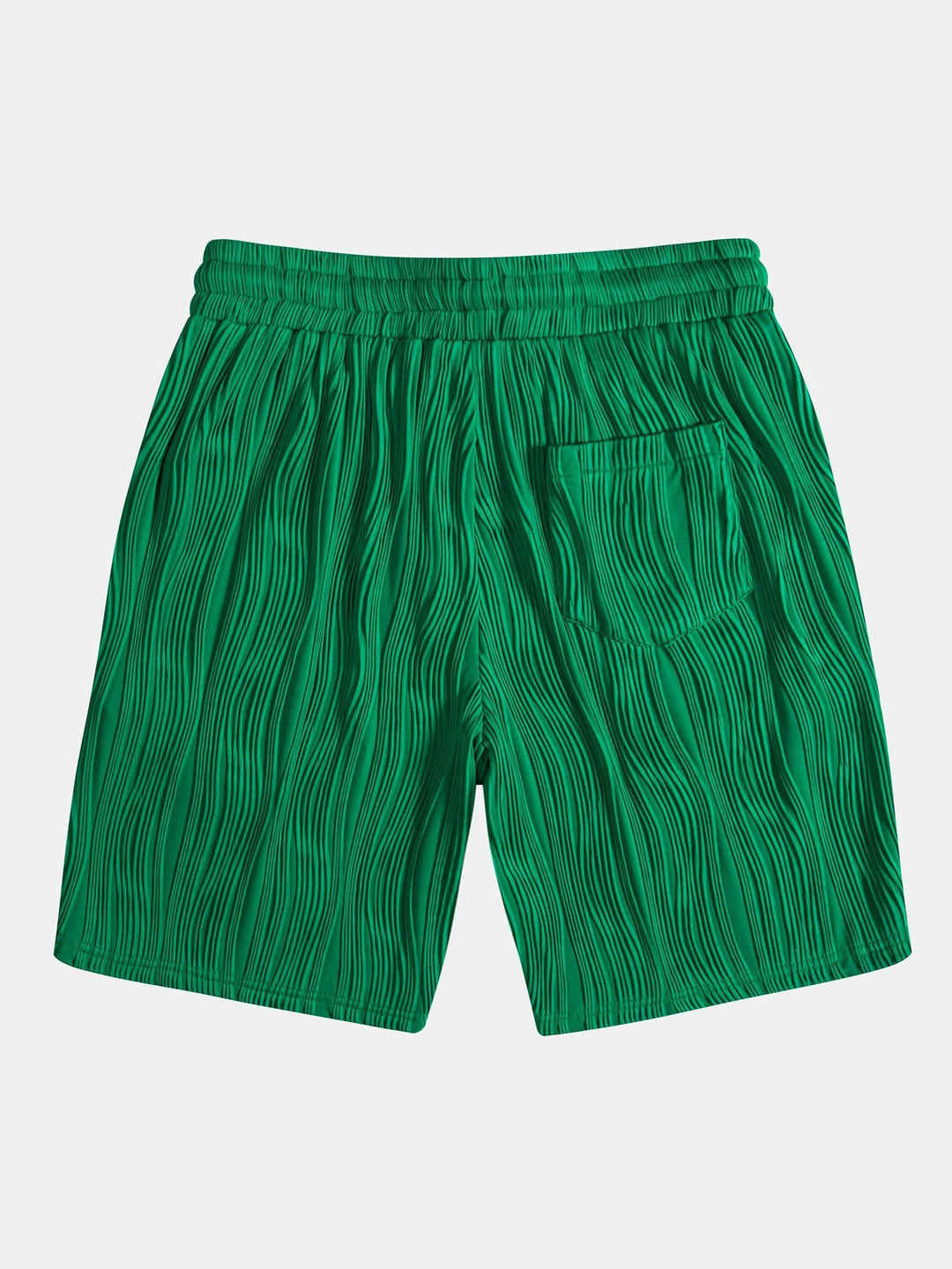 Wavy Texture Button-Up Shirt & Shorts