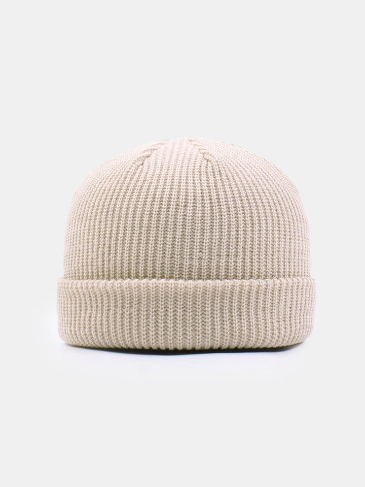 Solid Kleur Warme Korte Gebreide Muts