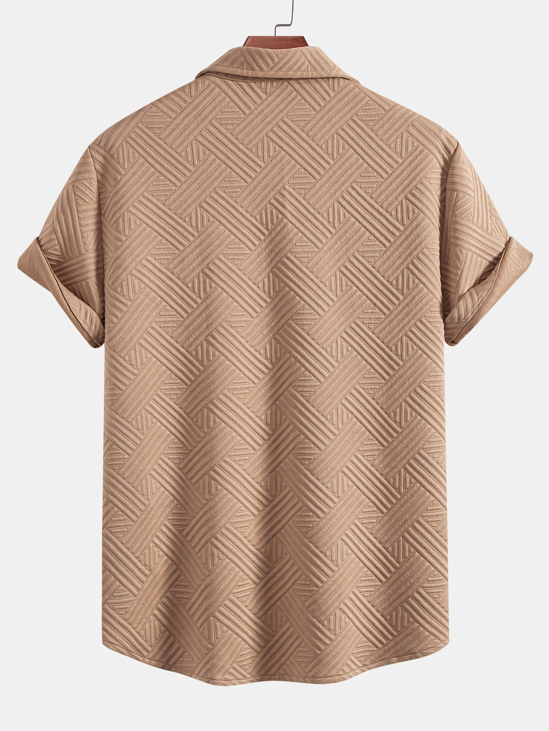 Textuur Jacquard Knop-Up Shirt & Shorts