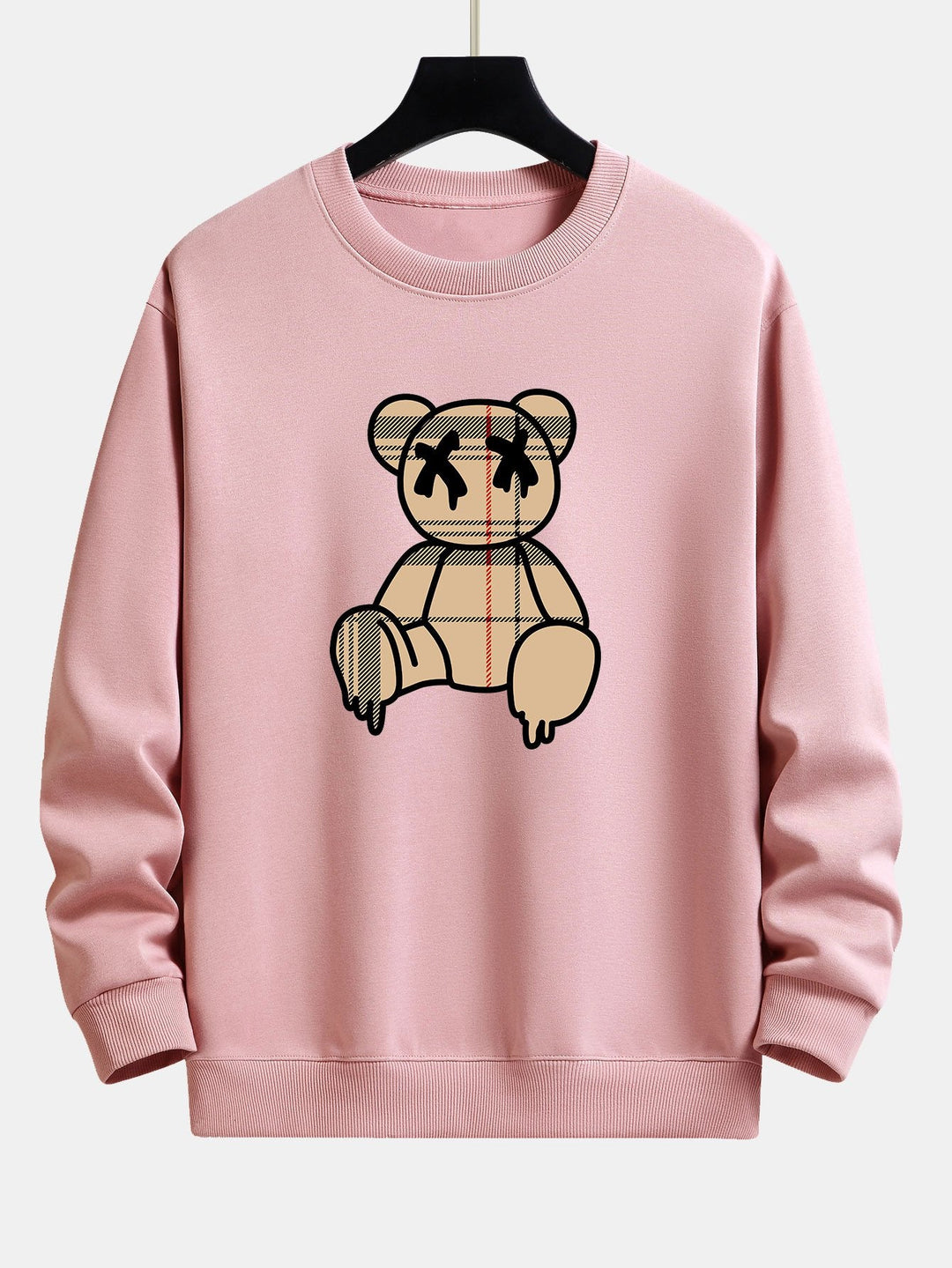 Geruite patroon oplosbare beerprint relax fit sweatshirt