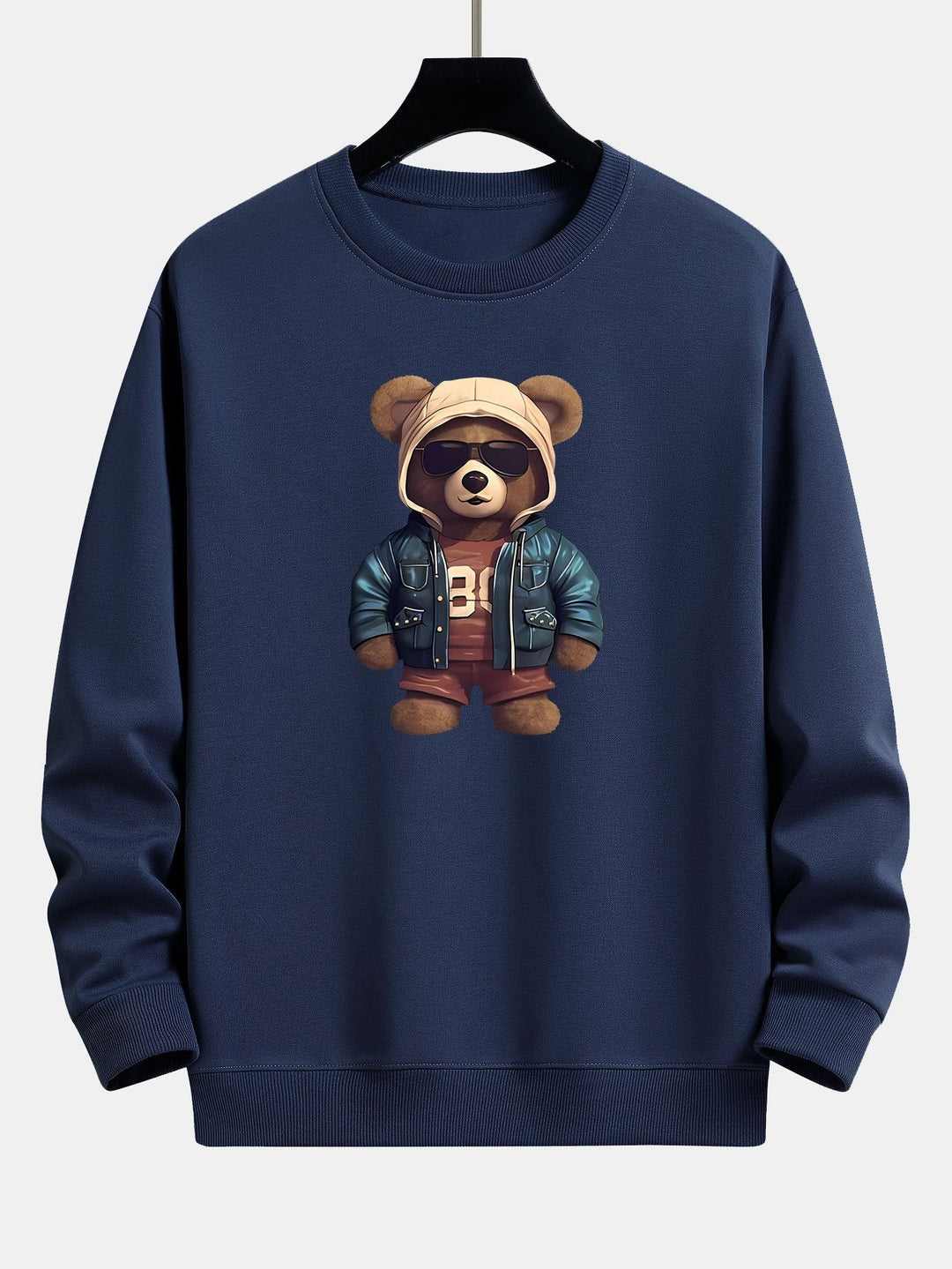 Beer In Leren Jas Print Relax Fit Sweatshirt