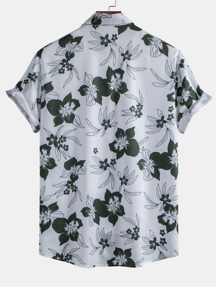 Bloemenprint Overhemd met Knopen & Zwemshort