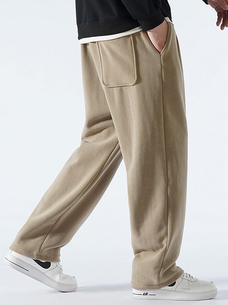 Polar Fleece Loose Fit Rechte Pijpen Broek