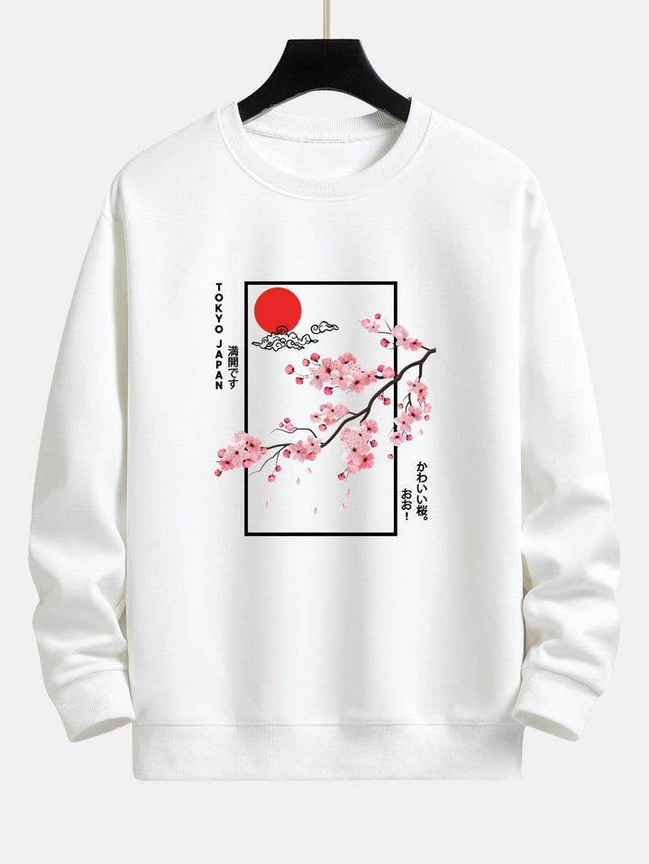 Kersenbloesem Slogan Print Relax Fit Sweatshirt