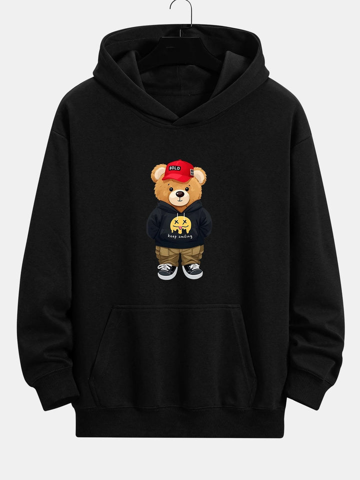 Hip Hop Beer Print Relax Fit Hoodie & Rechte Pijpen Corduroy Broek
