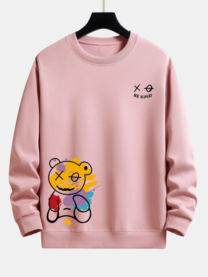Graffiti Bear Print Relax Fit Sweatshirt & Joggingbroek