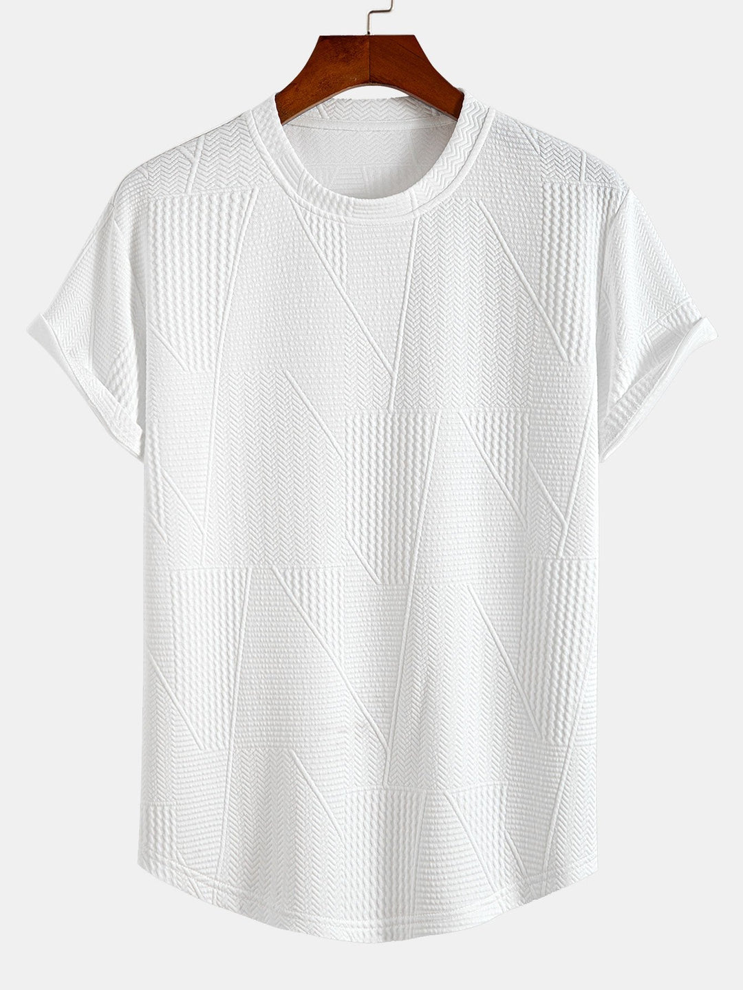 Geometrisch Jacquard Korte Mouw Boog Hem T-Shirt & Shorts