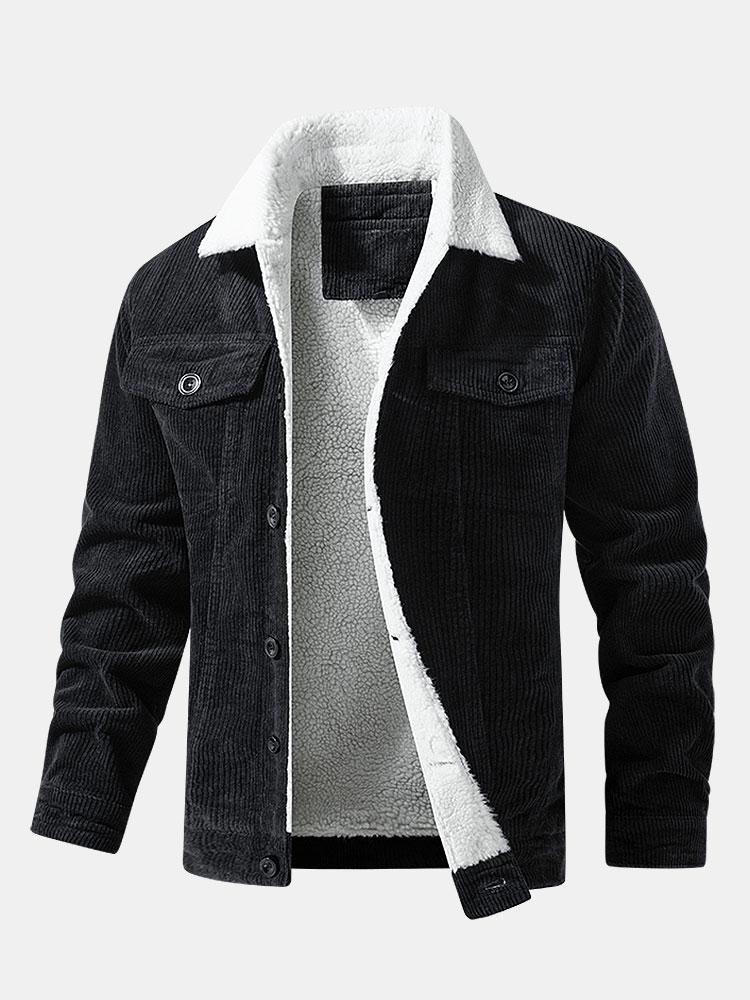 Teddy Voering Katoen Corduroy Jas