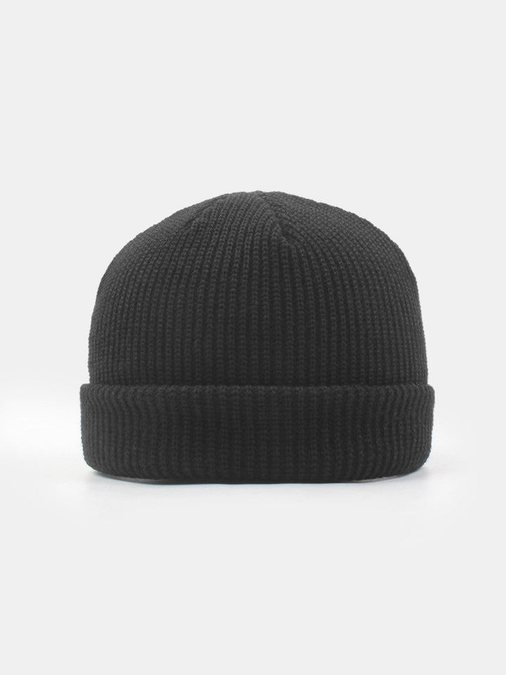 Solid Kleur Warme Korte Gebreide Muts
