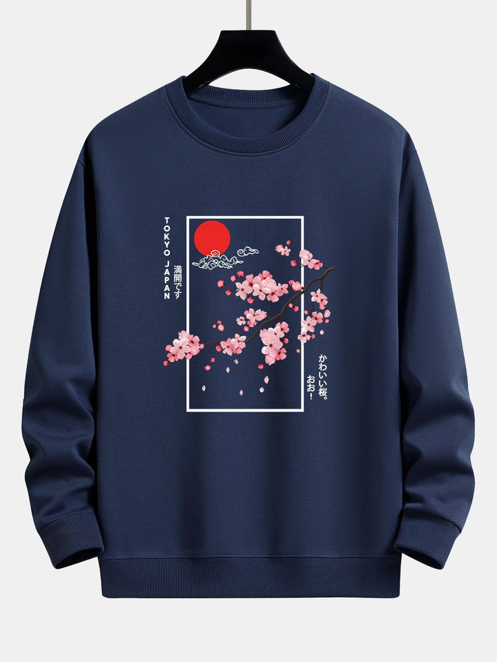 Kersenbloesem Slogan Print Relax Fit Sweatshirt
