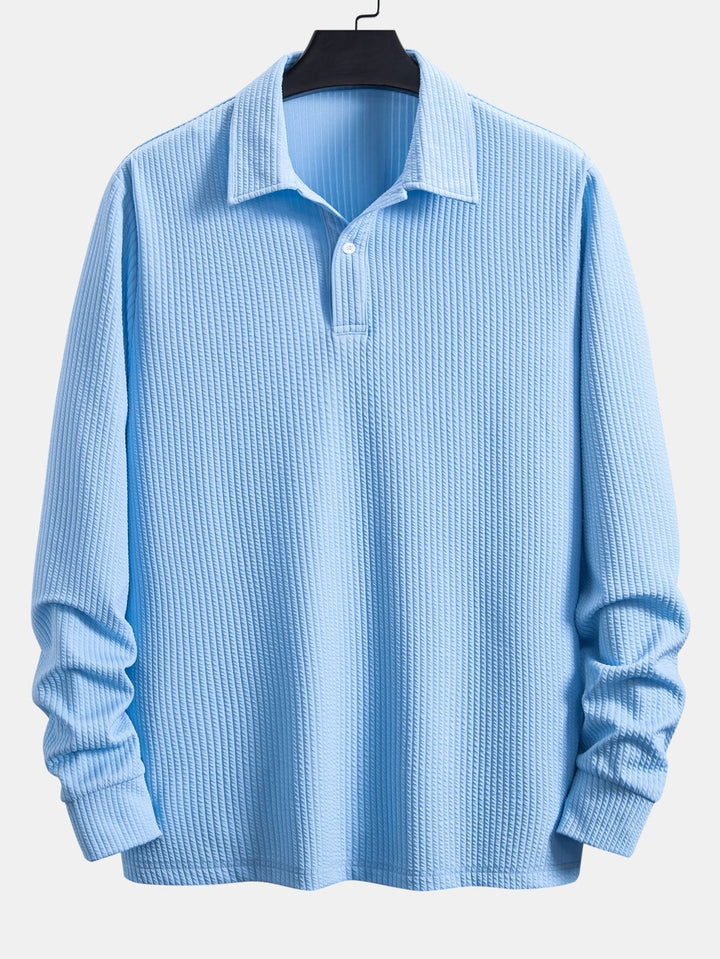 Lange Mouwen Geribde Polo & Rechte Geribde Broek