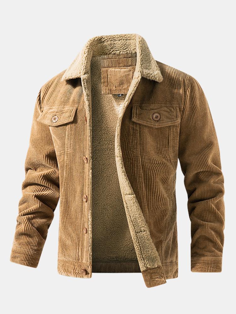 Teddy Voering Katoen Corduroy Jas