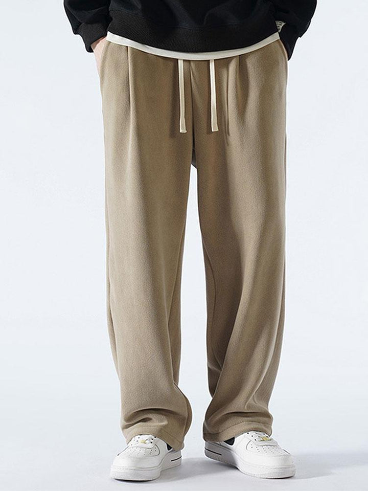 Polar Fleece Loose Fit Rechte Pijpen Broek