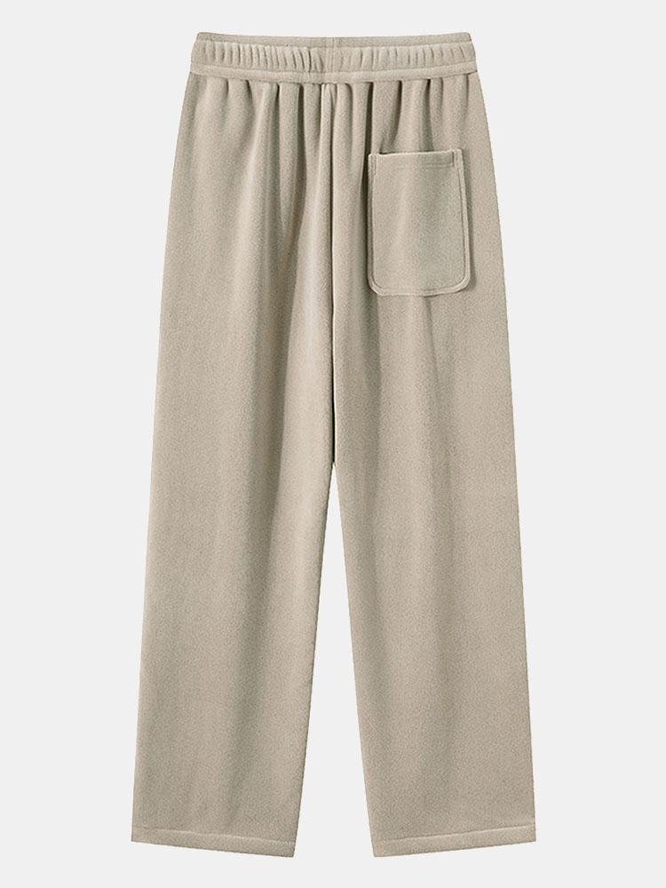 Polar Fleece Loose Fit Rechte Pijpen Broek