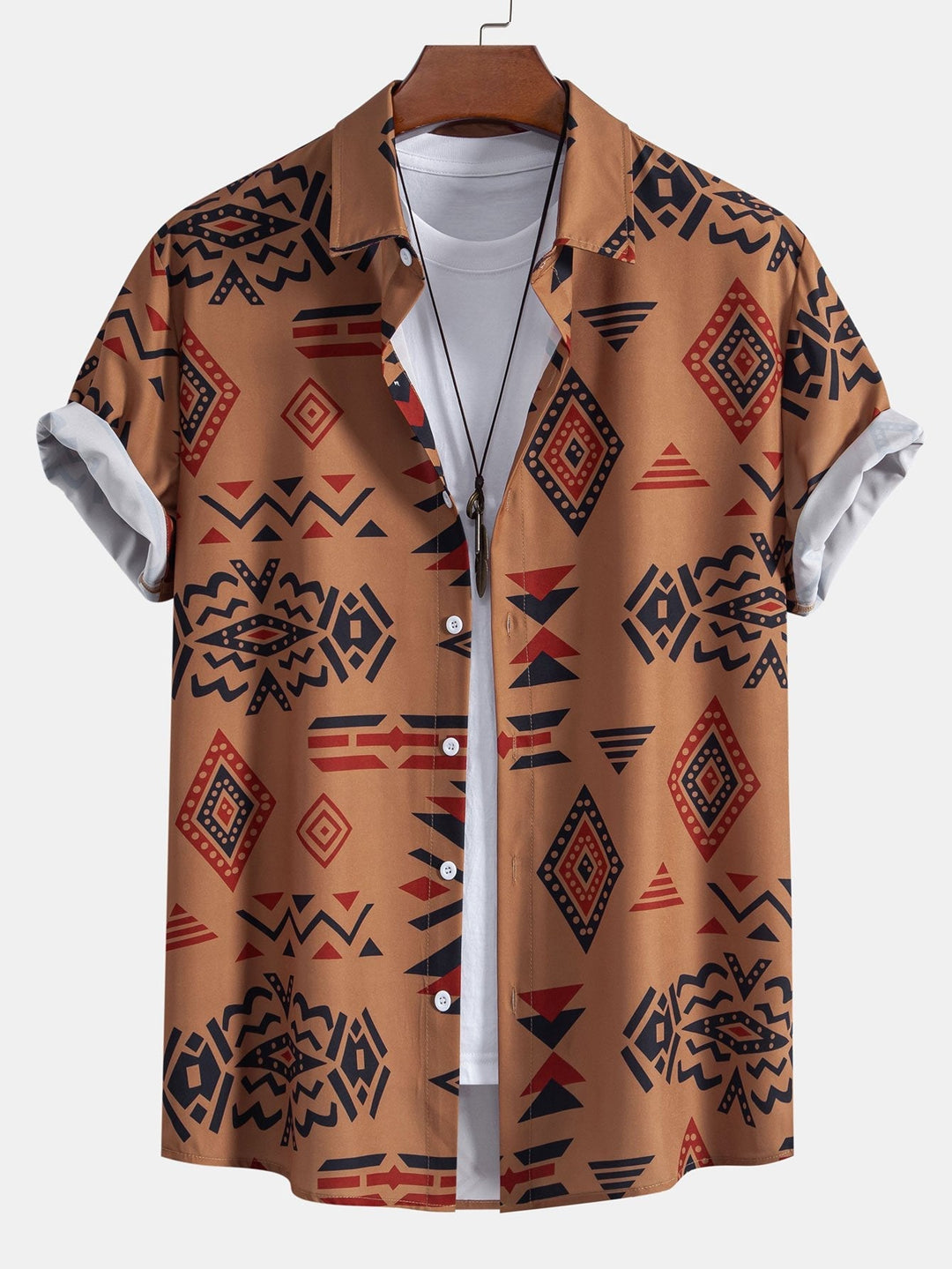 Azteeks Geometrisch Print Shirt & Zwemshorts
