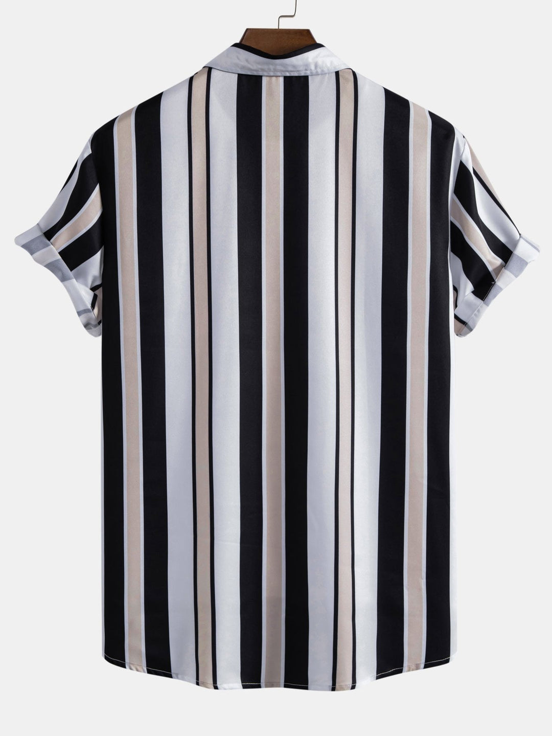 Stripe Print Button Up Shirt & Swim Short