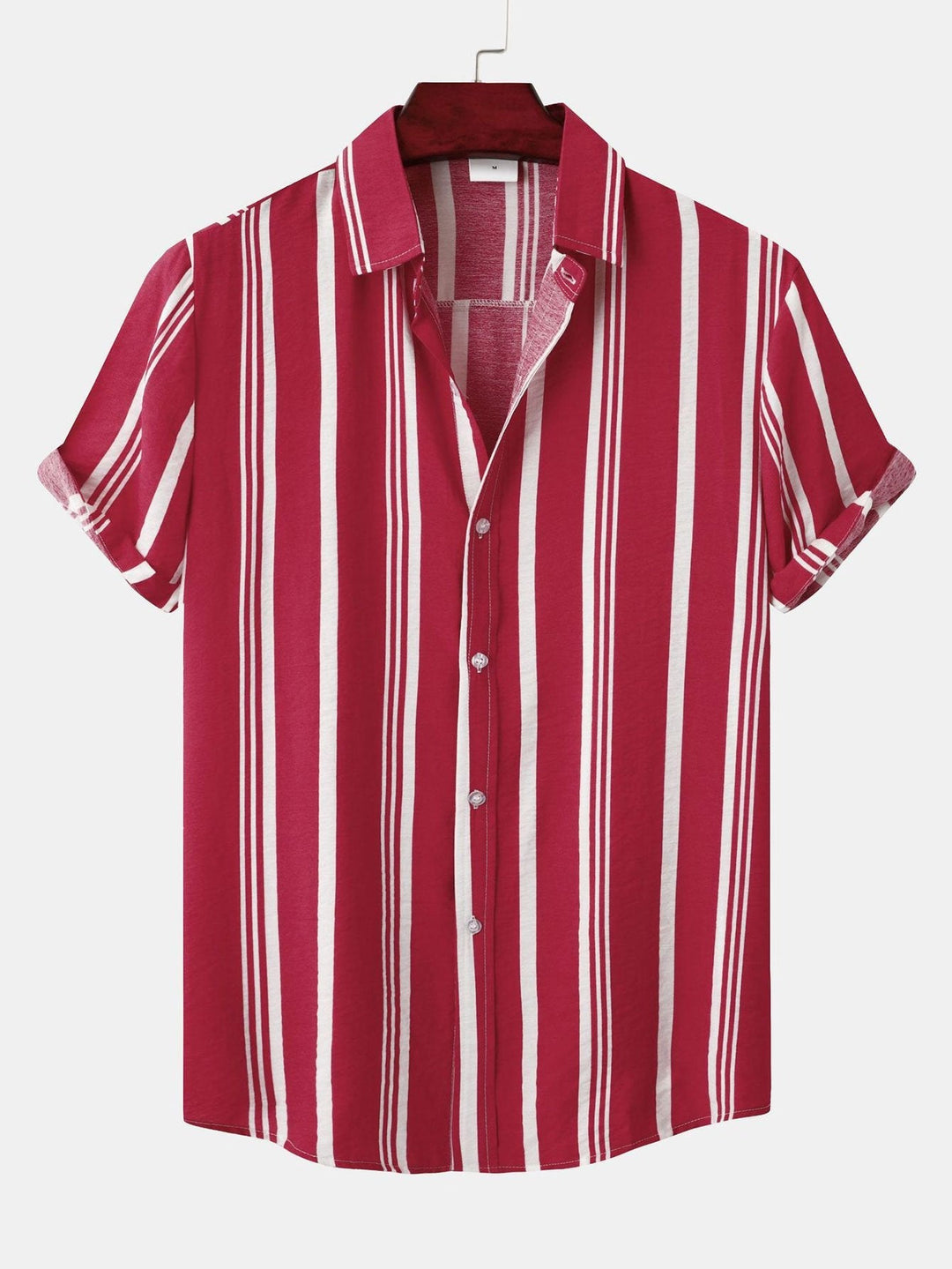 Striped Print Button-Up Shirt & Swim Shorts