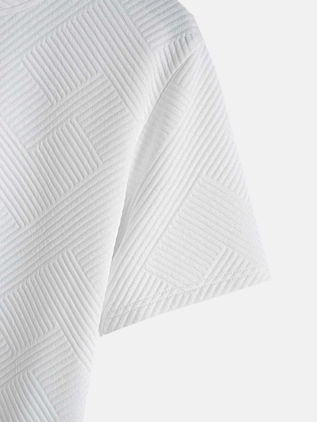 Korte Mouwen Streep Jacquard Boog Hem T-Shirt