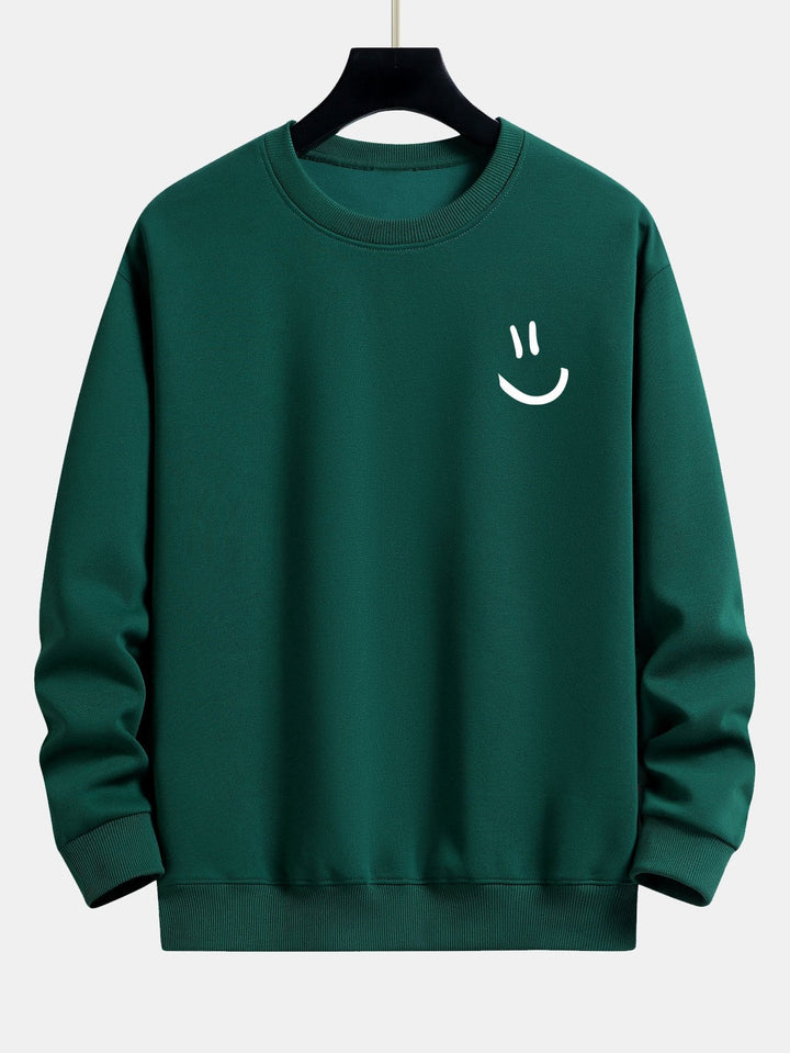 Smiley Face Print Relax Fit Sweatshirt