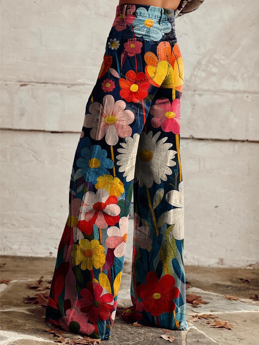 Lana™ - Floral Print Wide Leg Trousers