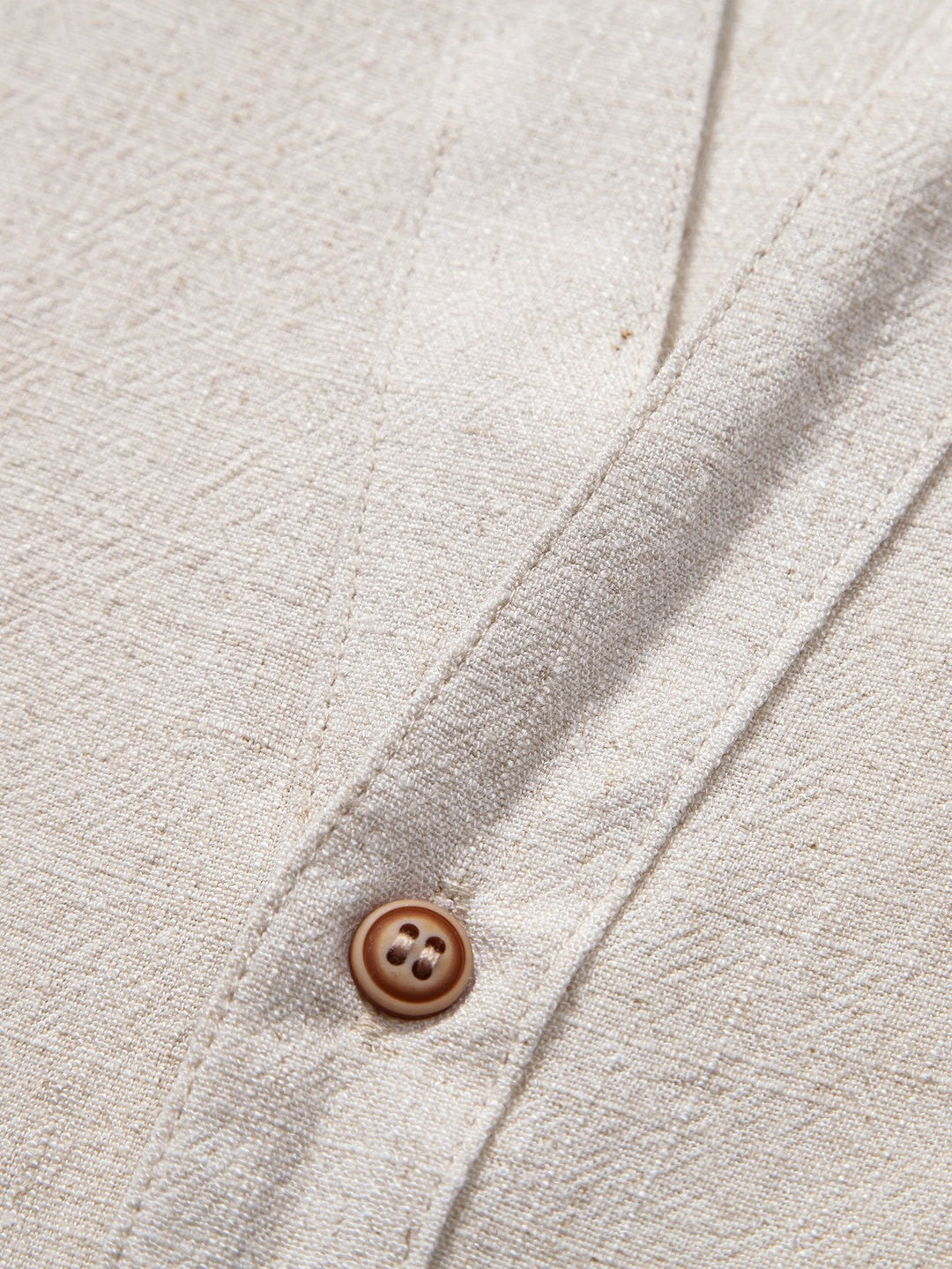 V-neck Linen Rayon Blend Shirt & Straight Leg Linen Pants