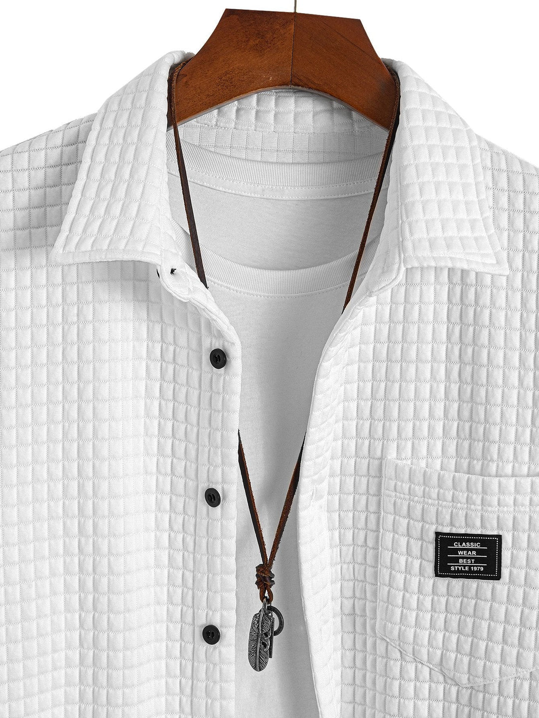 Wafel Knop-Up Shirt & Touwtjes Corduroy Cargo Jogger Broek