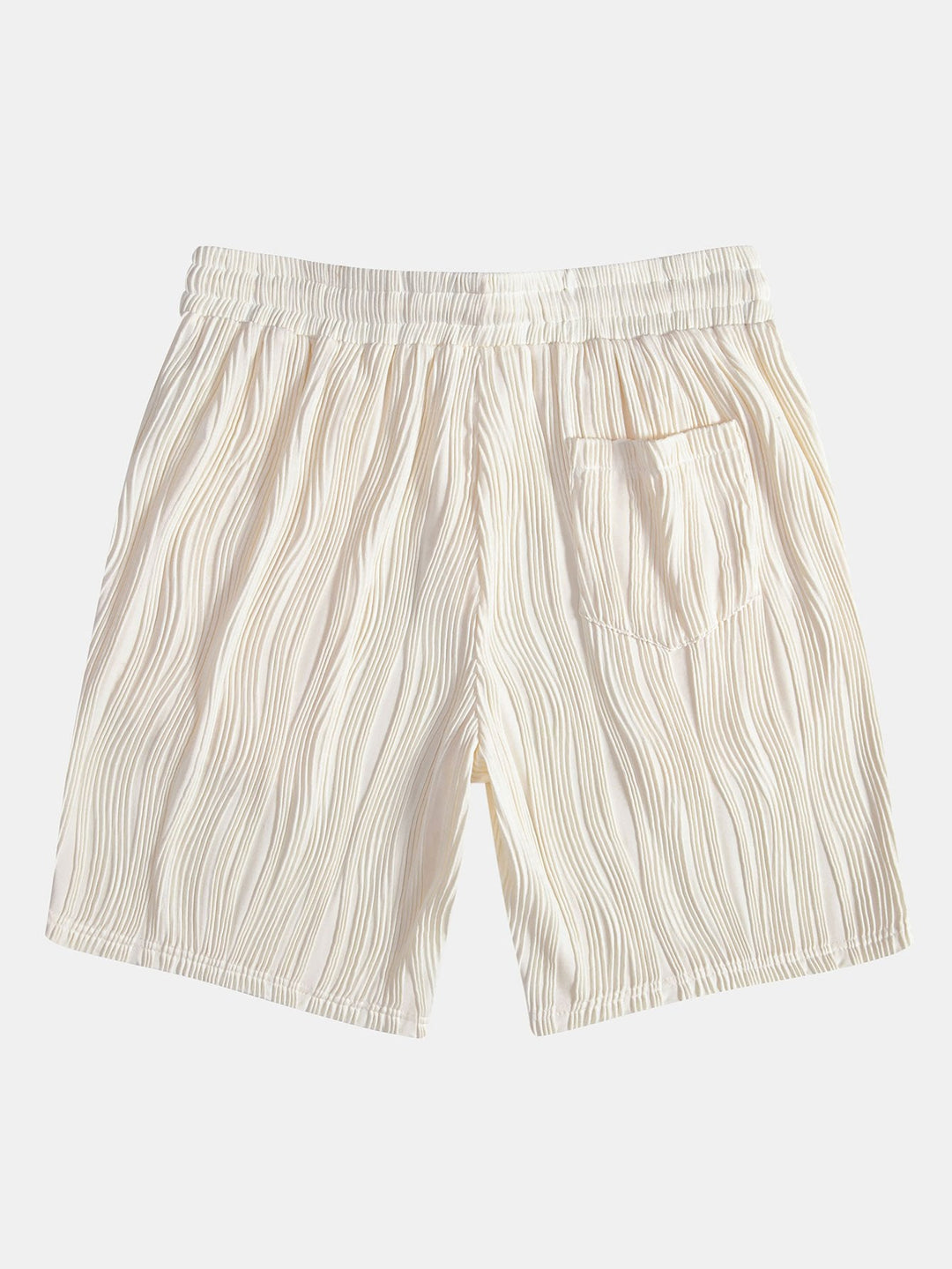 Wavy Texture Button-Up Shirt & Shorts