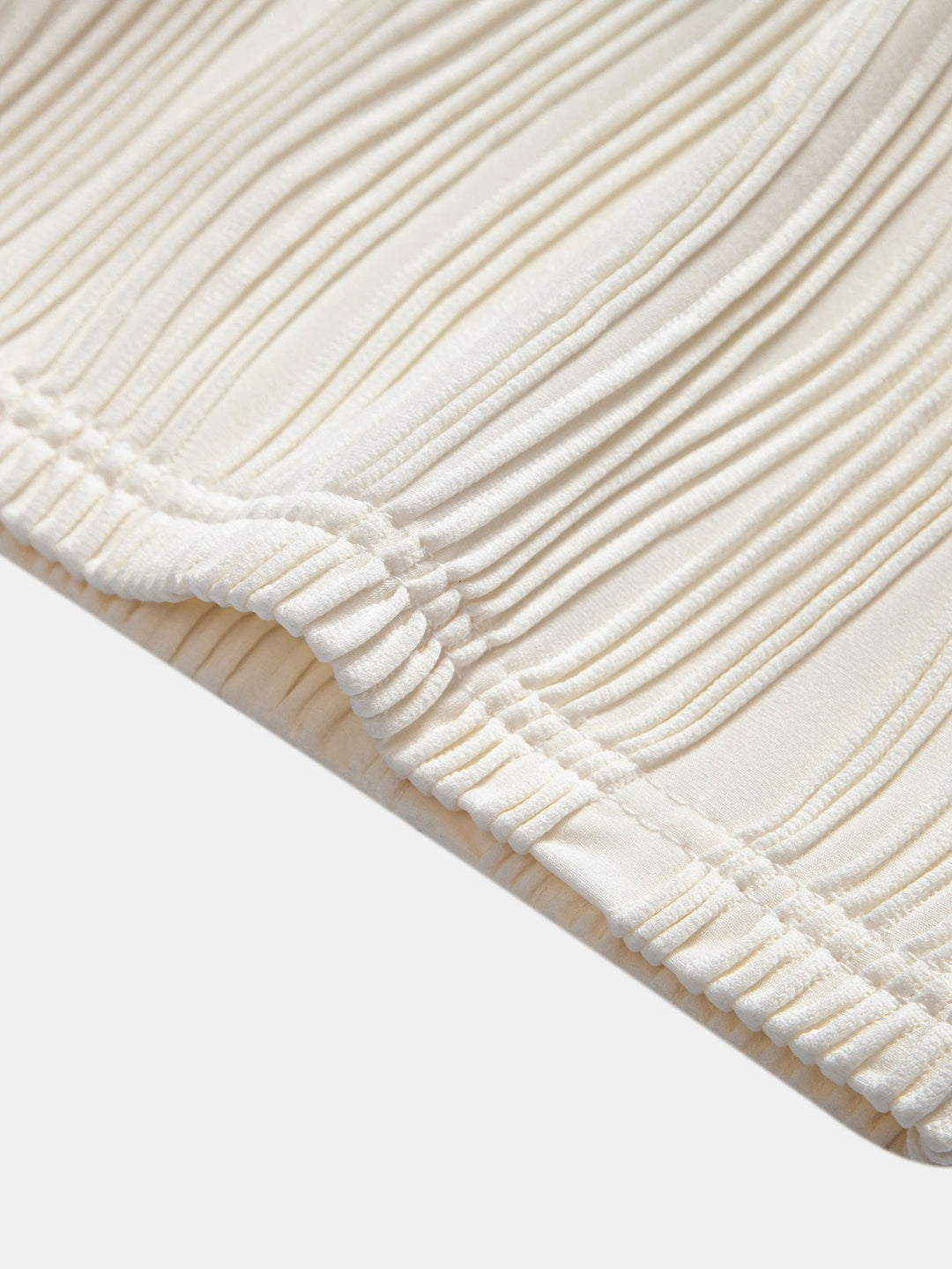 Wavy Texture Button-Up Shirt & Shorts