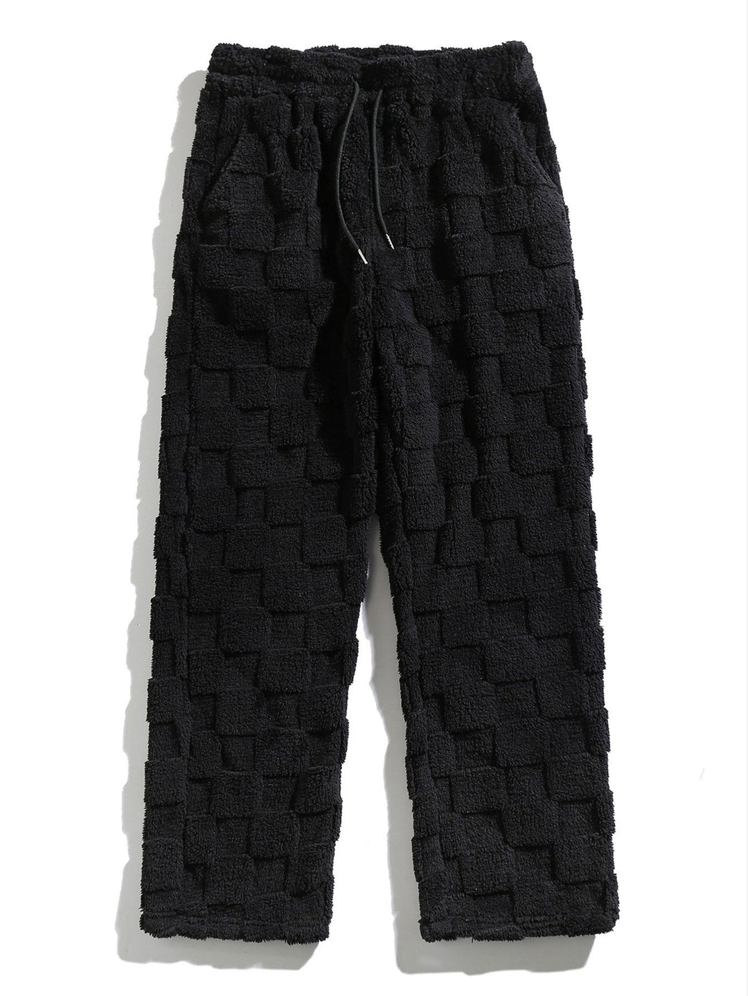 Checkerboard Teddy Hoodie & Straight Leg Pants