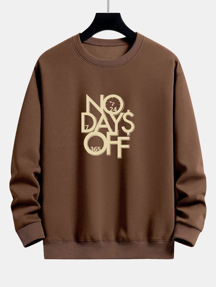 No Days Off Print Relax Fit Sweatshirt & Straight Leg Corduroy Pants