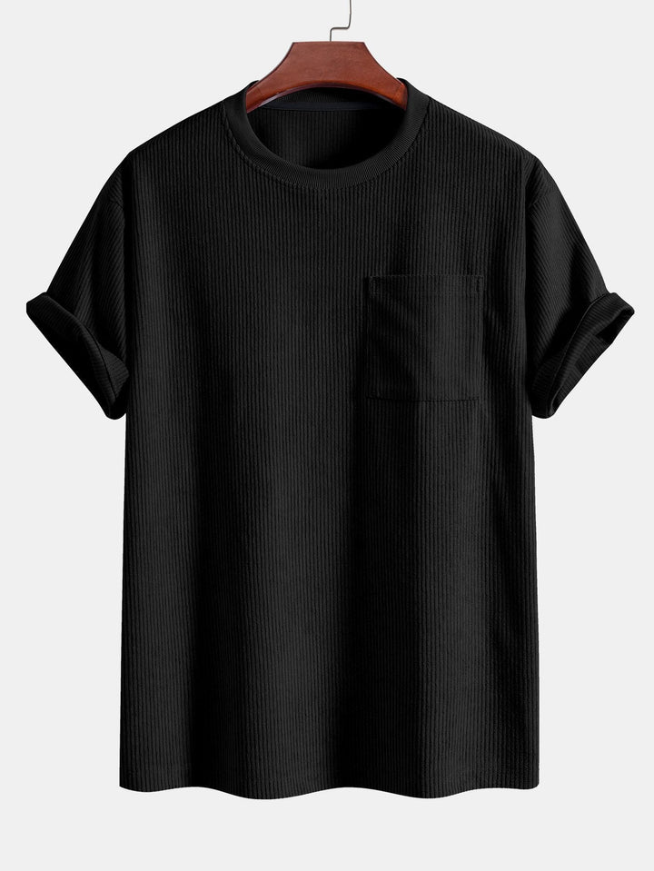 Corduroy Oversized T-shirt With Pocket & Shorts