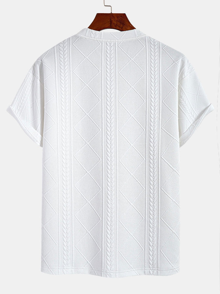 Oversized Geometrisch Jacquard T-Shirt & Shorts